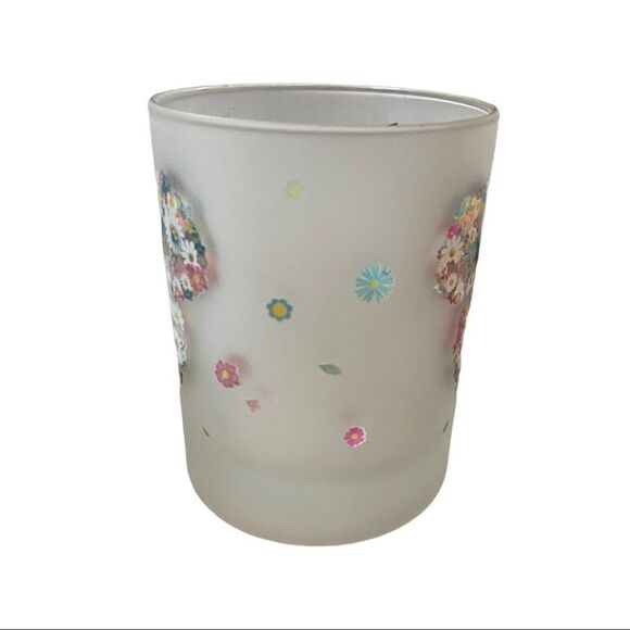 Disney‎ Mickey Mouse Floral Glass Cup Minnie World - Picture 6 of 8